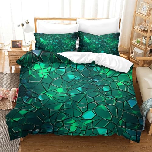 Housse de couette vert émeraude 3D King pour sublimer votre chambre