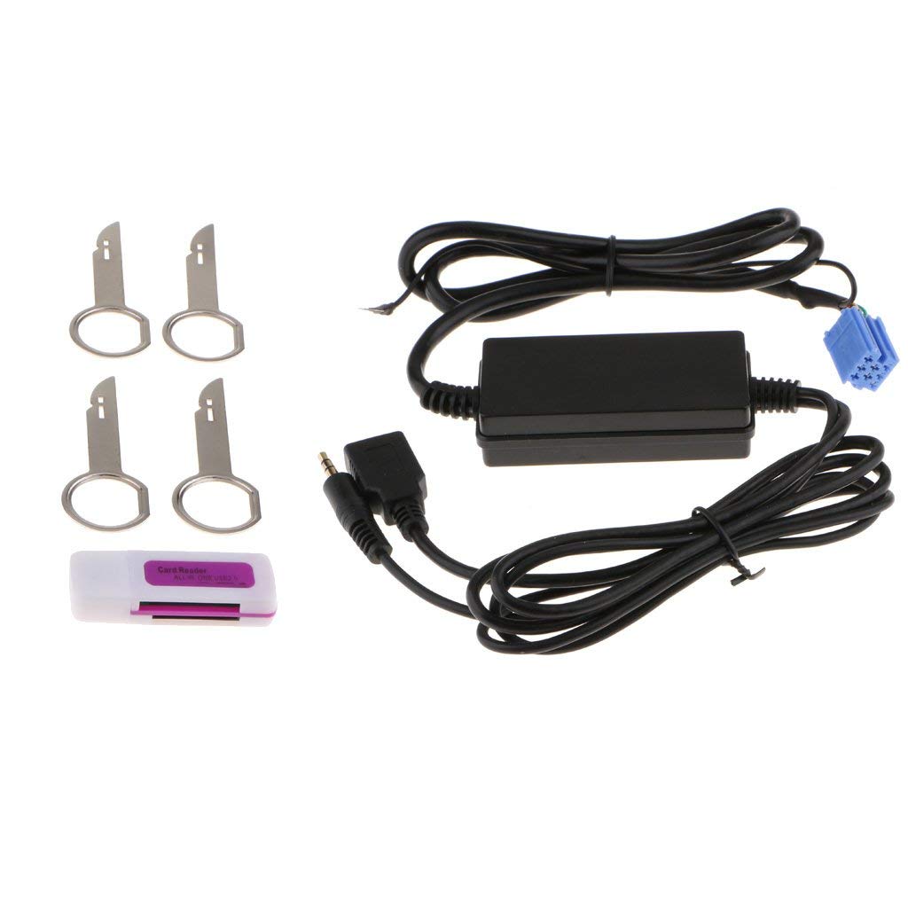 Câble Audio Universel USB AUX 3,5 mm avec Lecteur de Carte pour Voiture