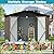 Lyngins 8x6 FT Outdoor Storage Shed, Metal Tool Shed with Lockable Doors, Peaked Roof & Frame Floor, Garden Shed with Vented Design for Backyard Garden Patio Lawn, Brown + Black