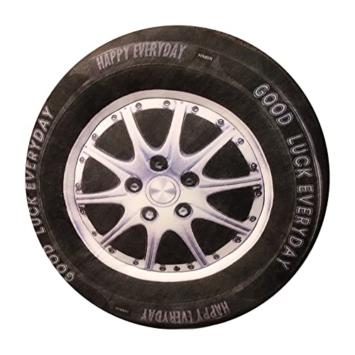 かっこいい タイヤ 抱き枕 直径40cm 60cm 個性 おしゃれ 円形 丸型 座布団 北欧 ふわふわ 多機能 プレゼント用 店用 自宅用 ソファー用 椅子用 車用 会社 オフィス 丸座布団インテリア 丸座布団 (40cm, タイヤ)