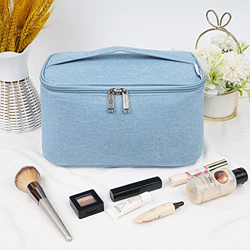 Travel Makeup Bag Kosmetiktasche Makeup Case Organizer für Frauen und Mädchen (Groß, Licht Himmelblau) – Bild 7