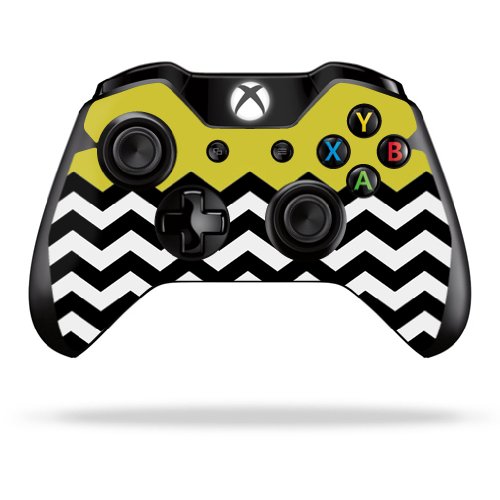 Protective Vinyl Skin Decal Skin Compatible with Microsoft Xbox One One S Controller wrap Sticker Skins Mustard Chevron