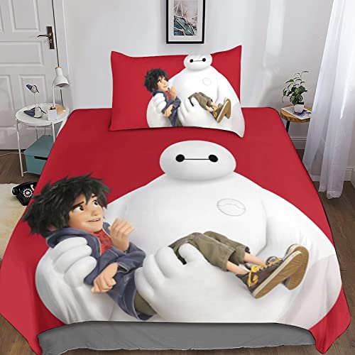 Big Hero 6 Ropa De Cama Piezas, Baymax Juego De Funda Nórdica, Contiene Funda De Edredón De...