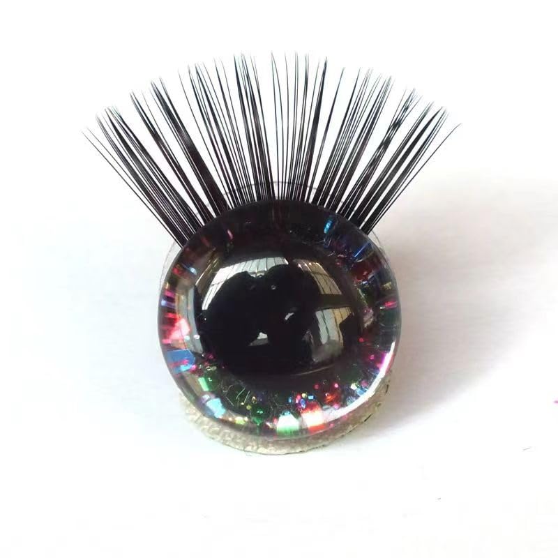 Simulation of Eyes, Foreign Trade 10 Cobra Gasket with Eyelash Toy Safety Eyes Toy Accessories Eyelash Eyeball. (Color : 6, Size : 14mm)