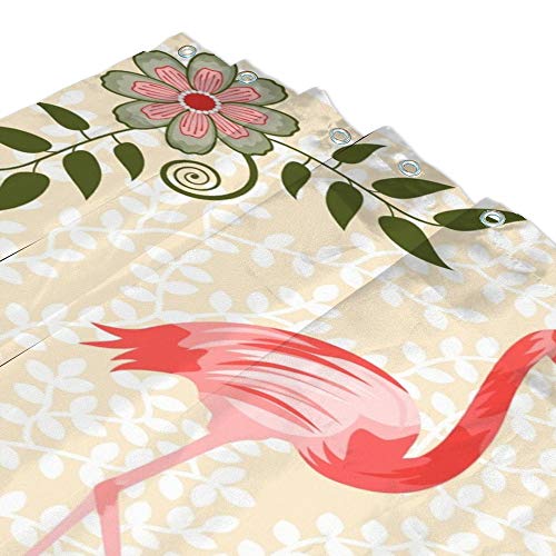 Rideau de douche design en tissu polyester lourd motif floral chic - 4