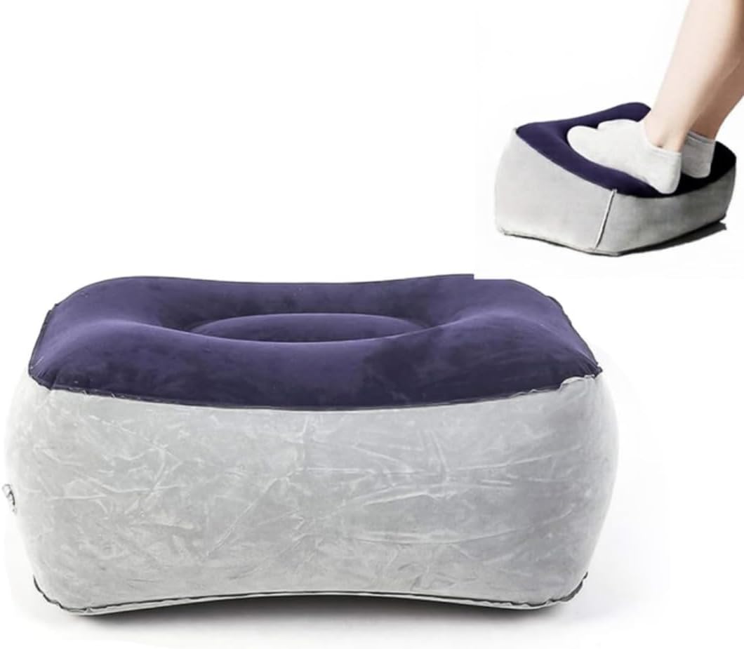 Nicoone Air Foot Rest Pillow Inflatable Travel Foot Rest Pillow Footrest Cushion Travel Accessory