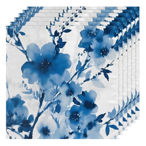 Servilletas de Tela Azul con Estampado, set de 6, 50x50 cm miniatura 1