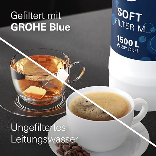 GROHE Blue, Austauschfilter Soft, M-Size, 1500l Kapazität (reduziert geschmacksstörende Stoffe wie Chlor, Kalk und Mikroplastik im Trinkwasser, für Blue Professional, Pure, Red), 40430001