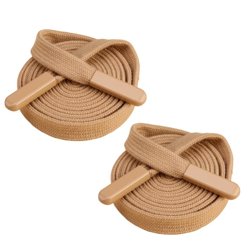 2 Pieces 140CM Brown Drawstring Universal Cord for Replacement 1CM Flat Drawstring Cord with Metal Closure Ends for Sweatshirts,Pants — image 1