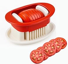 Plastic Tomato Slicer and Egg Cutter Salad Maker with Safety Holder Stainless Steel Sharp Blade Vegetable Salad Maker with Safety Holder