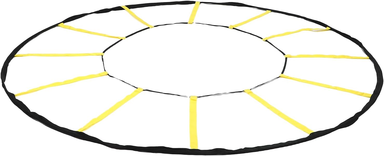 Keenso Circular Speed Ladder, Nylon Agility Trainer for Soccer and Basketball, 12 Rungs Enhance Footwork and Speed Control for Outdoor or Indoor Training
