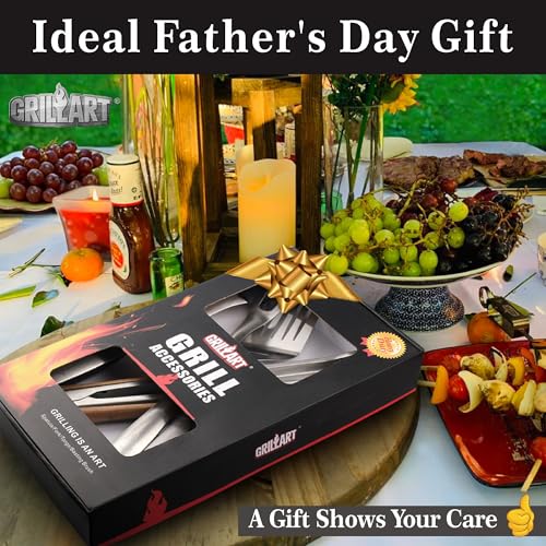 GRILLART BBQ Tools Grill Tools Set - 18Inch Grilling Tools BBQ Set - Grill Accessories w/BBQ Tongs, Spatula, Fork, Brush - Stainless Grill Kit Grilling Set - Gift Ideas BBQ Accessories, Gifts for Men - Image 7