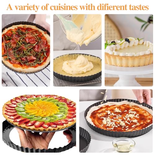 8 Inch Round Fluted Tart Pan with Removable Base for Baking Pies and Quiches - Image 6