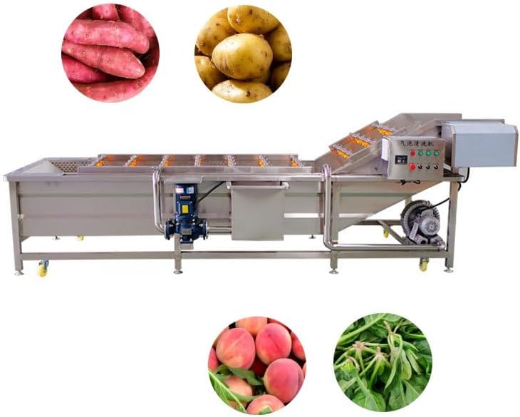 Commercial Fruit and Vegetable Cleaning Machine,Powerful Bubble Cleaning Technology,Industrial Food Washing Machine for Processing Factory,Seafood Market,Kitchen and Canteen