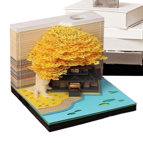 Calendario 3D Memo Pad 2026 de papel de escultura único con detalles tallados a mano