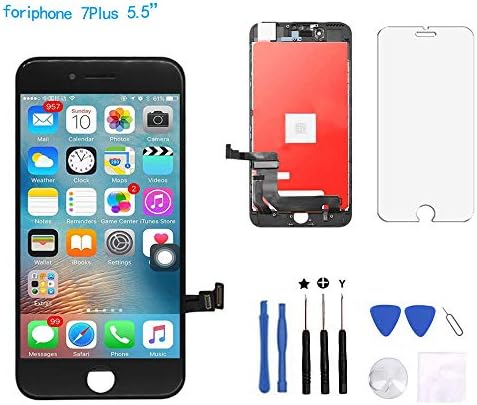 for iPhone 7 Plus Screen Replacement Black 5. 5'', LCD Display & 3D Touch Screen Digitizer Replacement Full Assembly, with Repair Tools and Screen Protector (iPhone 7Plus 5.5" Black)