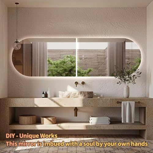 Niccy Arched LED Bathroom Mirrors, Frameless Backlit Vanity Mirror, 36"x24" by Niccy - Used condition - Image 8