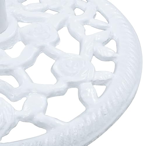 Miniatura 5 de Base redonda para sombrilla de patio, soporte resistente para sombrilla para exteriores, patio, piscina, al aire libre, blanco, 26.5 libras, hierro