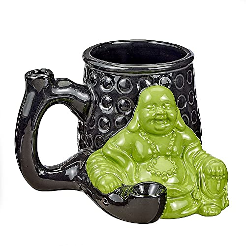 FashionCraft 82527 Buddha Roast and Toast Mug - Larger 14oz Coffee Mug for the peaceful Zen Inspired Green Soul