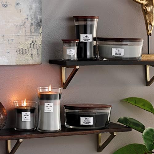 Woodwick Ellipse Scented Candle with Crackling Wick, Up to 50 Hours Burn Time, Lavender and Cedar
