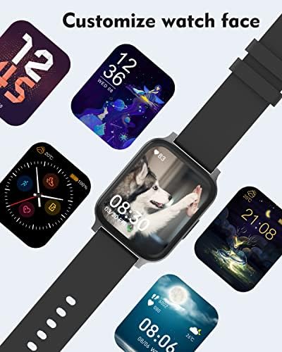 Cloudpoem Smart Watch 1.69 inch Touch Screen Smart Watches for Women Men IP68 Waterproof Fitness Tracker Pedometer Watch with Heart Rate Monitor SpO2 Sleep Tracker 24 Training Modes for Android iOS