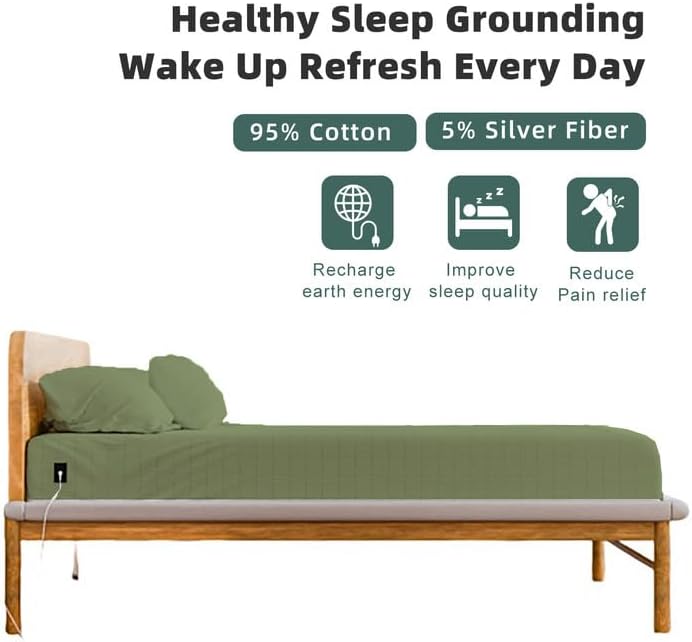 Miniatura 4 de Sábana ajustable con cable de conexión a tierra de fibra de plata pura conductora