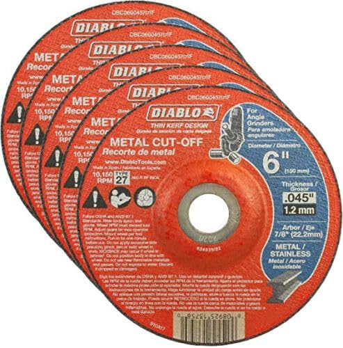 Replacement For Compatible With Diablo Genuine 5 Pack of 6 in. Type 27 Metal Cut-Off Disc DBD060045701F-5PK