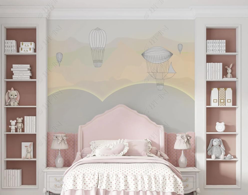 Papier peint intissé montgolfière nuage poster geant mural salon 450x315