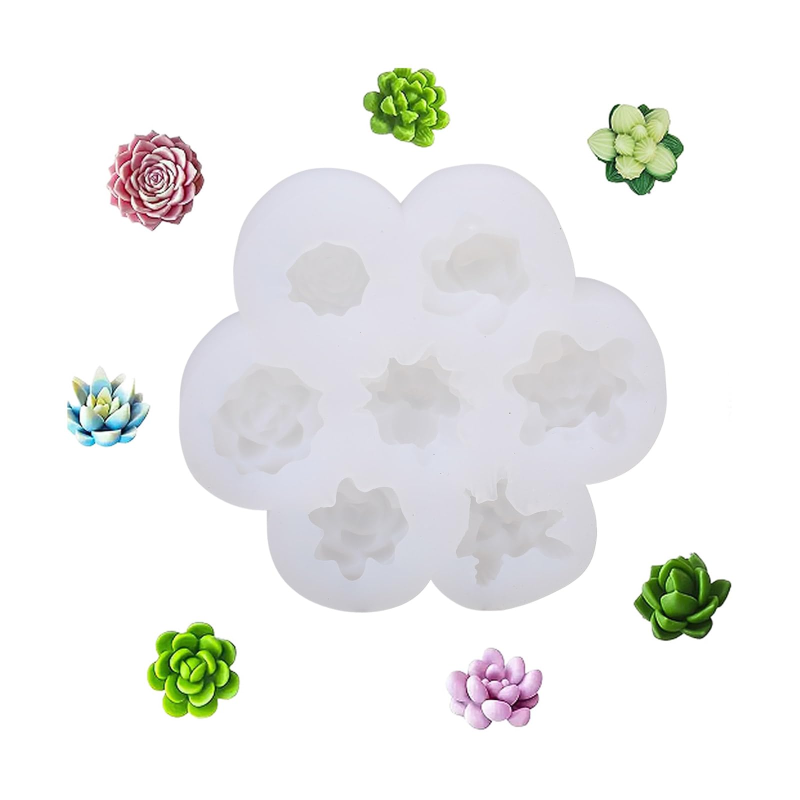 Xjdzineq Succulents Plant Molds Castings Epoxy Resin Flowers Silicone Plasters Baking Succulents Plant