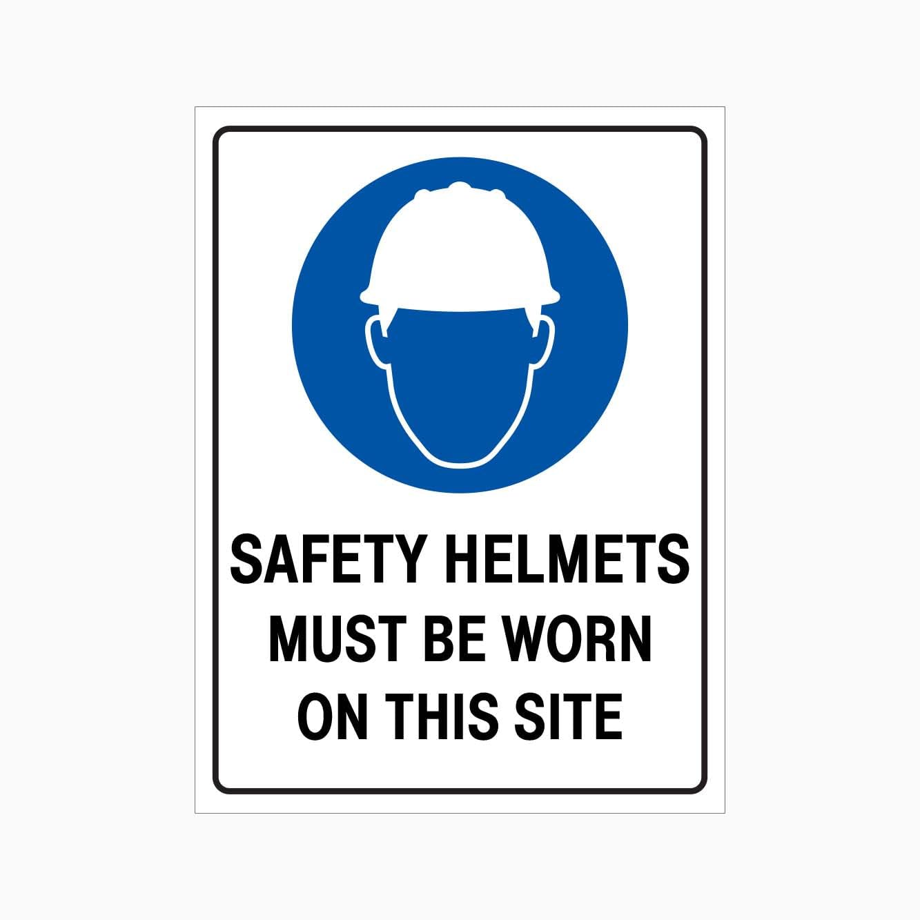 SAFETY HELMETS MUST BE WORN ON THIS SITE Sign PPE Metal Tin Sign 8 x 12 inch for Industrial & Commercial Series