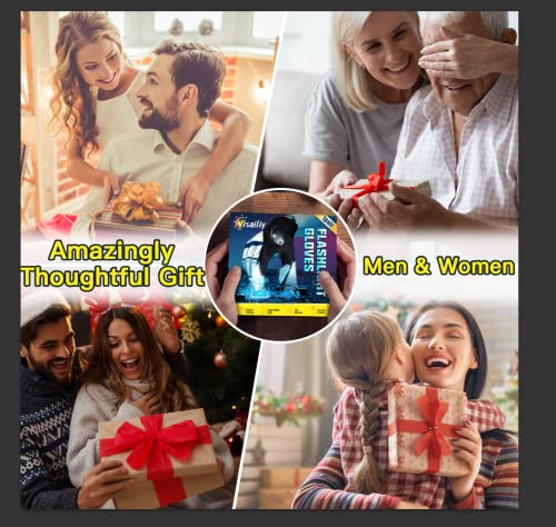 Visailiy Gifts For Men, Led Flashlight Gloves, Cool Gadgets Christmas Stocking Stuffers Unique Birthday Gifts For Dad Boyfriend Husband Him, Light Gloves Tool For Camping Fishing Car Repairing Hiking #TOP1