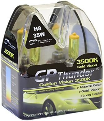 GP Thunder H8 3500K Gold Yellow 12V 55W Halogen Xenon Bulb with Quartz Glass (2 Bulbs)