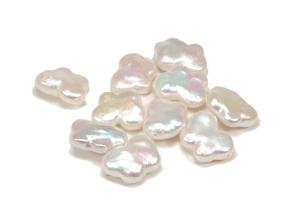 Amazon.co.jp: 【アトリエ たかはら】 淡水パール 白 ちょうちょ 9.5  