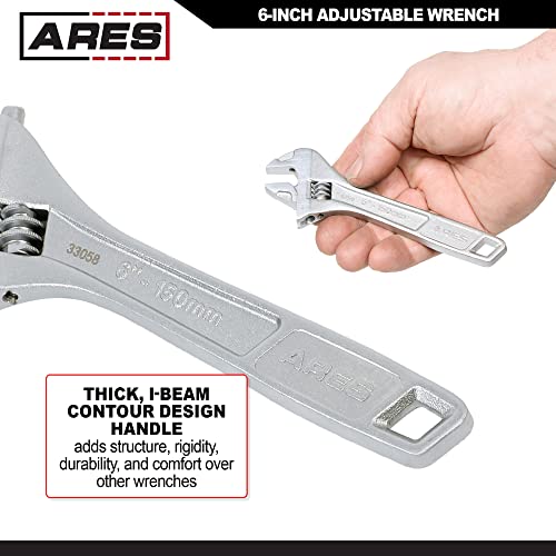 image for ARES 33058 – 6-Inch Adjustable Wrench – Drop Forged Chrome Vanadiu