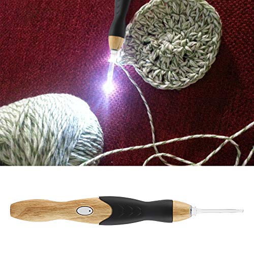 Kit de ganchos de ganchillo con luz LED para tejer sin vista cansada hilo oscuro 2