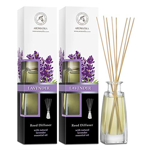 Diffuseur Arôme Lavande 2x100ml - Huile Essentielle de Lavande - Bâtonnets de Parfum - Parfums Ambiance