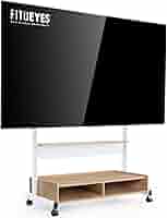 Carrello Porta TV Mobile Per TV 40-85 Pollici - Supporto Da Terra Con Ruote E Ripiani In Legno - Foto 5