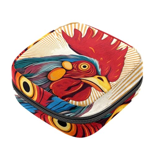 Borsa mestruale,Sacchetto di immagazzinaggio del tovagliolo sanitario,Pittura di gallo animale della fattoria,Porta tamponi per borsa