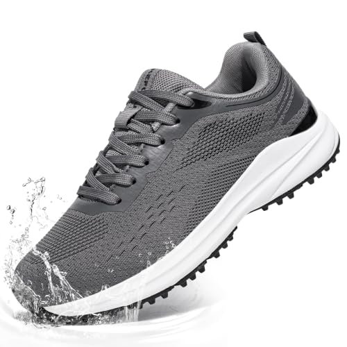KEFUWU Mens Spikeless Waterproof Golf Shoes
