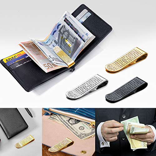 FaithHeart Mens Stainless Steel Money Clips, Credit Business Card Holder for Men Minimalist Metal Money Clip2