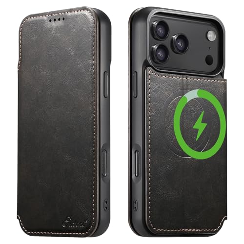 JCGOOD �蒠�^ �P�[�X for iPhone 17 Pro Max MagSafe�Ή� ��phone17 Promax �P�[�X �}�O�Z�[�t ���C�����X�[�d�Ή� �J�[�h���[ �A�C�t�H��17 �v���}�b�N�X �J�o�[ �蒠 �X�^���h�@�\ ���z�^ �J�[�h���� 