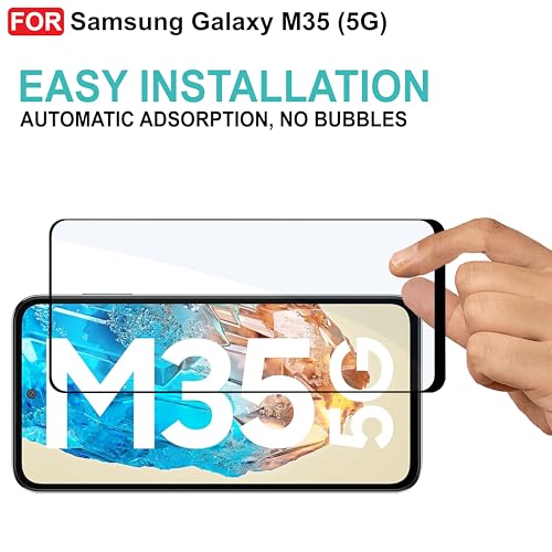 Image of CEDO Tempered Glass for Samsung Galaxy M35 (5G) | Screen Protector Full HD Quality Tempered Glass Anti-Scratch Edge to Edge Coverage with Easy Installation Kit (Black)