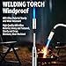 Grill Lighter Torch Lighter Windproof High Temperature Welding Torch Can be Used at Any Angle,Windproof Powerful Blue Flame Gifts for Christmas,Valentine's Day, Father's Day,Birthday(Silver)