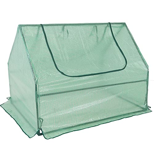 Sunnydaze Outdoor Portable Mini Greenhouse Tent With 2 Zippered Side Doors And Steel Tube Frame - Green - 4' X 3' #TOP6