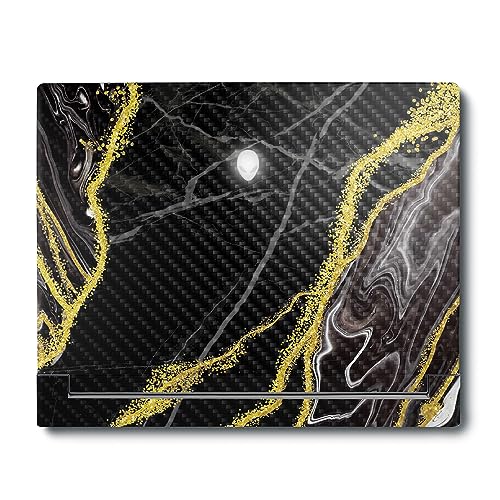 Image of MightySkins Carbon Fiber Skin Compatible with Alienware X16 R1 (2023) Full Wrap Kit - Black Marble Glitter | Protective, Durable Textured Carbon Fiber Finish | Easy to Apply | Made in The USA