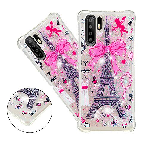 COTDINFOR Huawei P30 Pro Funda Líquido Cute 3D Glitter Sparkle Bling Quicksand Caso Silicona Blanda Protectora Carcasa para Huawei P30 Pro Tower...