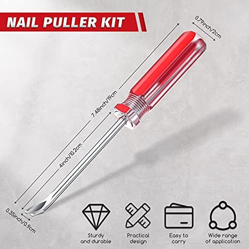 Nail Puller 3 mm U Tip Tack Remover Tool Tack Lifter Staple Remover Rivet Screwdriver Puller Nail Remover Tool from Wood, Red