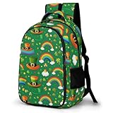 WECECE Sac � Dos St. Patrick's Day Fille Coll�ge, Cartable Adolescent Scolaire Durable, Sac Clover Rainbow Ecole Lyc�e Gar�ons Grande Capacit� Pour 8 � 13 Ans