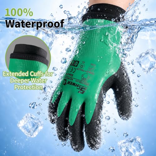 Image of Schwer 6 Pairs Waterproof Winter Work Gloves, A9 Cut Resistant, PM3399, L