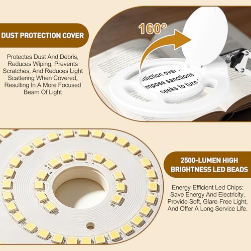 KALVISH Facial 10X Magnifying Lamp for Esthetician, 2500 Lumens, Stepless Dimmable, Adjustable Swing Arm, LED Lighted Standing Mag Floor Lamp for Eyelash Extensions, Tattoo, Crafts, Nail Art, Pedicure by KALVISH - Used condition - Image 3